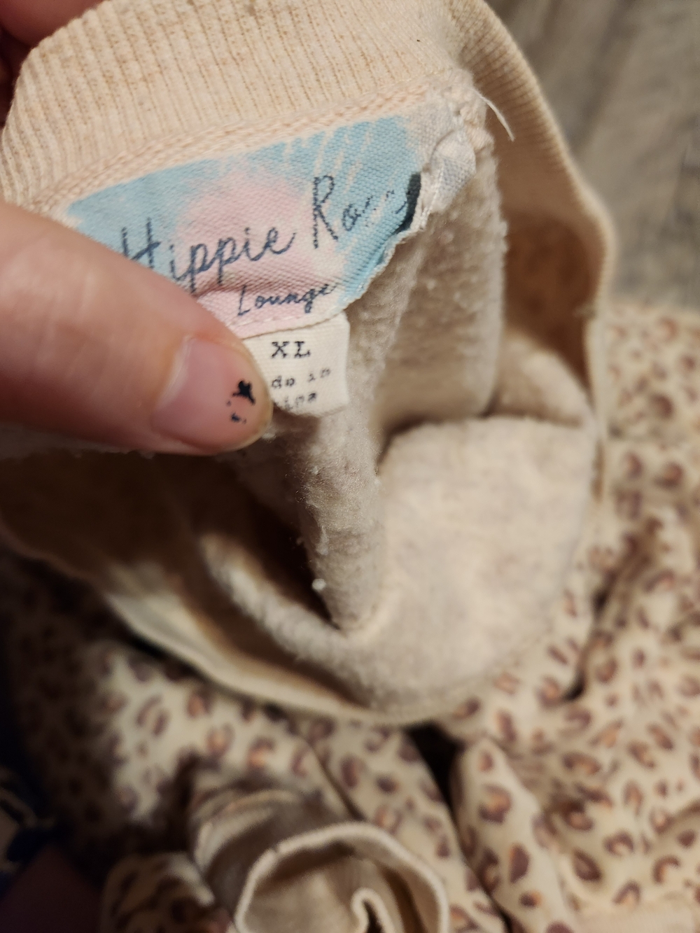 Beige Leopard Print Crewneck Sweater - Picture 2 of 2